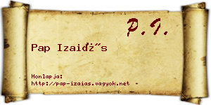 Pap Izaiás névjegykártya